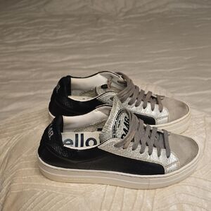 P448 Silver and Black Women's Sneakers